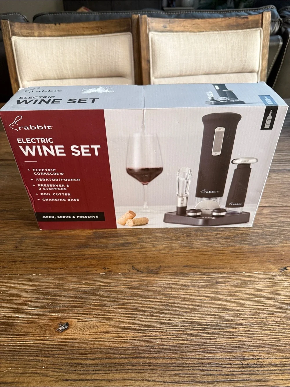 Rabbit Electric Wine Set - Black and Silver